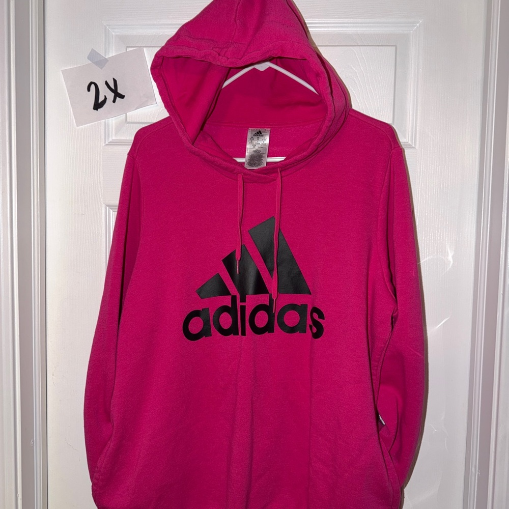 Adidas Fuchsia Hoodie with Black Logo